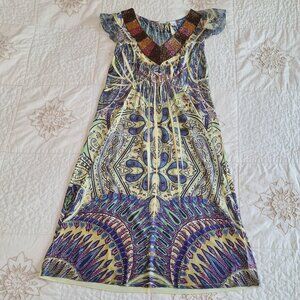 One World Embellished Midi Sleeveless Dress, Small
